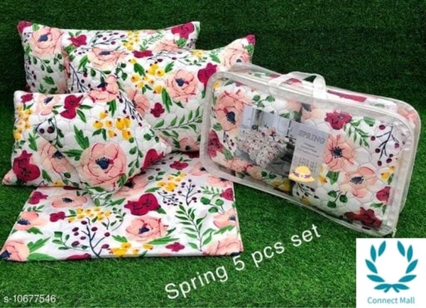 Diwali Gift Amazing 5 Piece Double Bedsheet Set - Queen, Glace Cotton, pack of :1